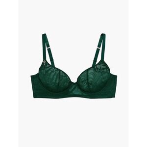 Savage X Fenty Shadowplay Lace Demi Bra 46D Green Unlined Plus Size